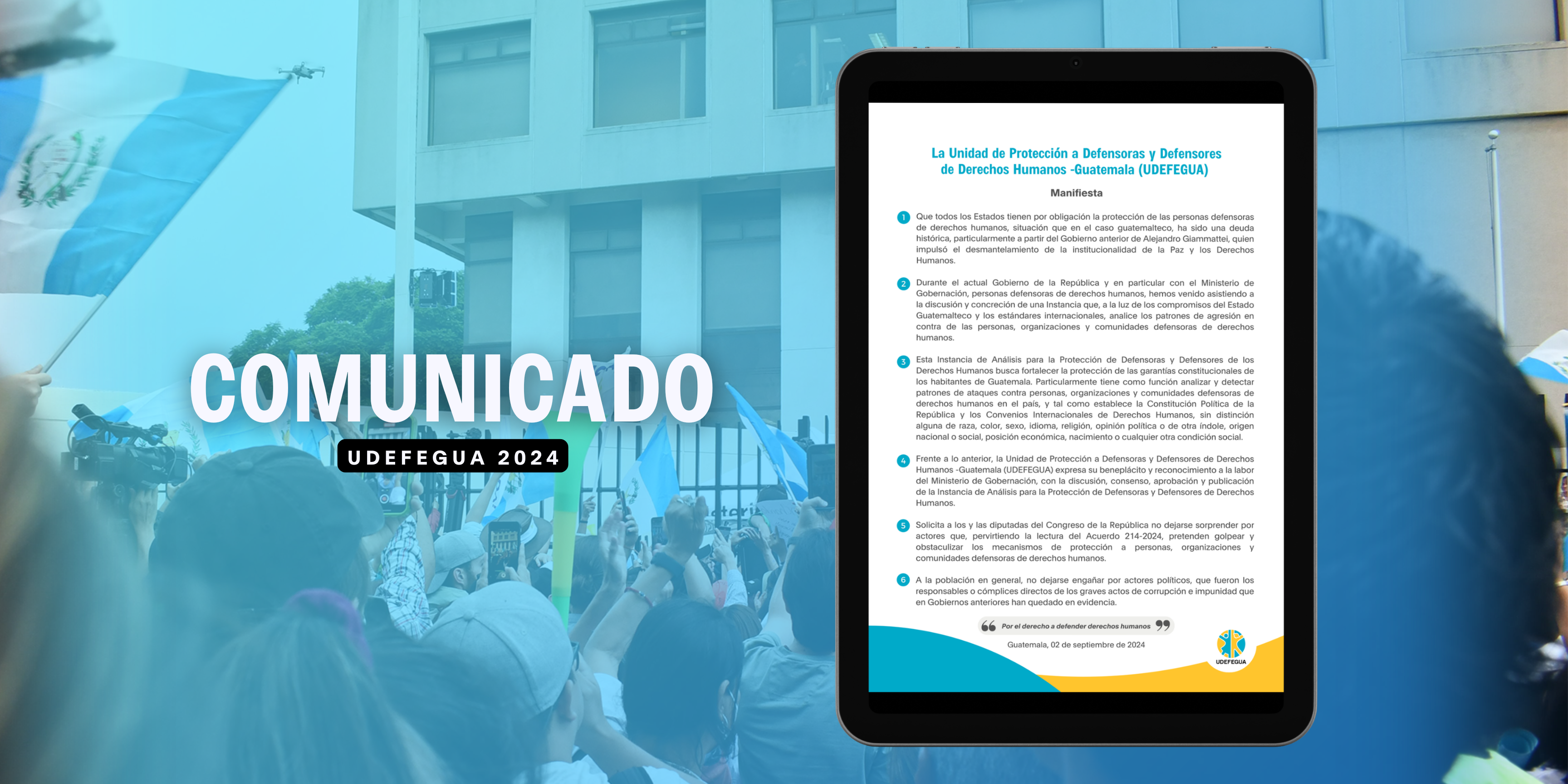 Ante la perversión del Acuerdo 214-2024, la Unidad de Protección a Defensoras y Defensores de Derechos Humanos -Guatemala (UDEFEGUA)